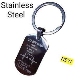 Stainless Steel Dad Gift Keychain
